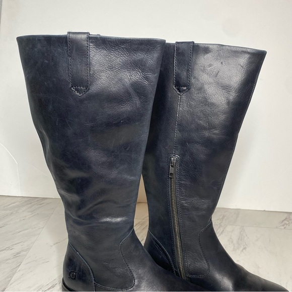 Born Shaunie Black Leather Wide Calf Riding Boot 6M - Picture 9 of 15